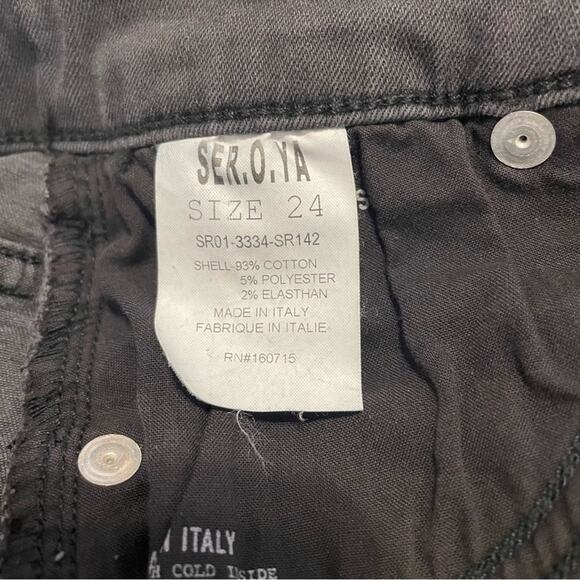 SER.O.YA Maya Black High Rise Biker Shorts NWT Size 24 - Picture 4 of 5